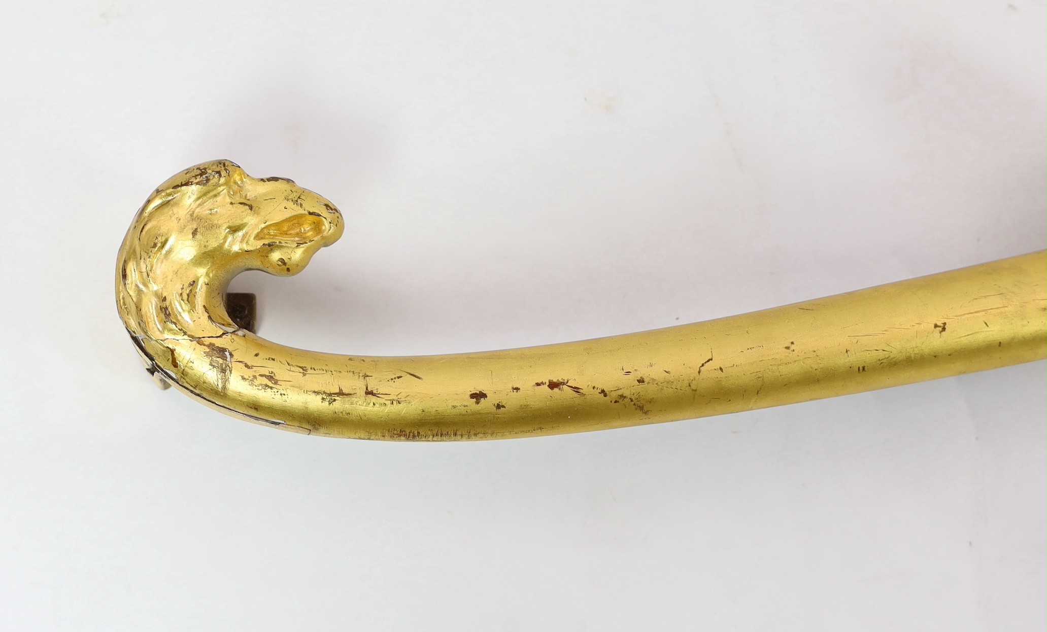 A pair of mid 19th century giltwood pediments, W.180cm H.30cm